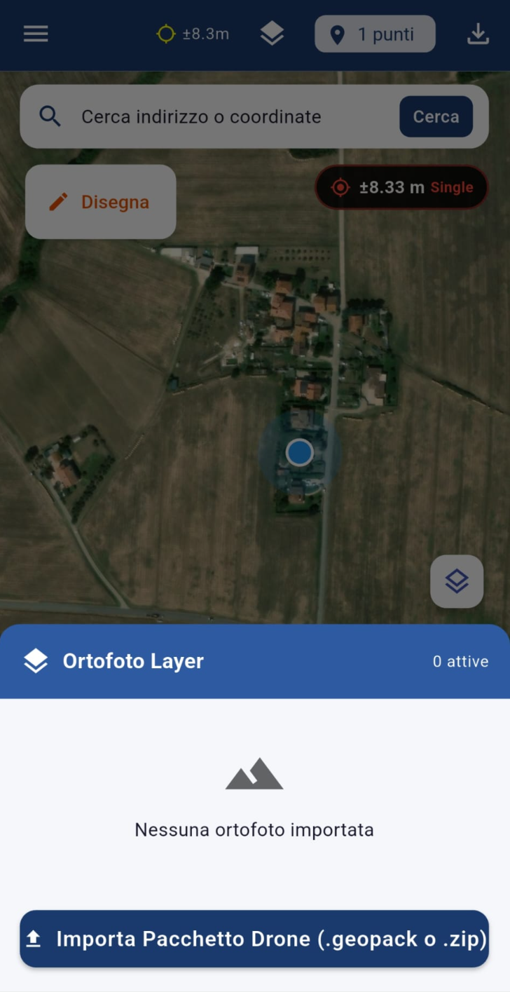 Pannello Ortofoto Layer vuoto